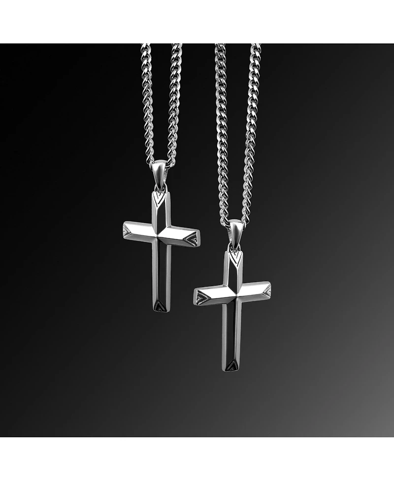 Vincero Men's Silver Cross Pendant Necklace in Stainless Steel, 22"