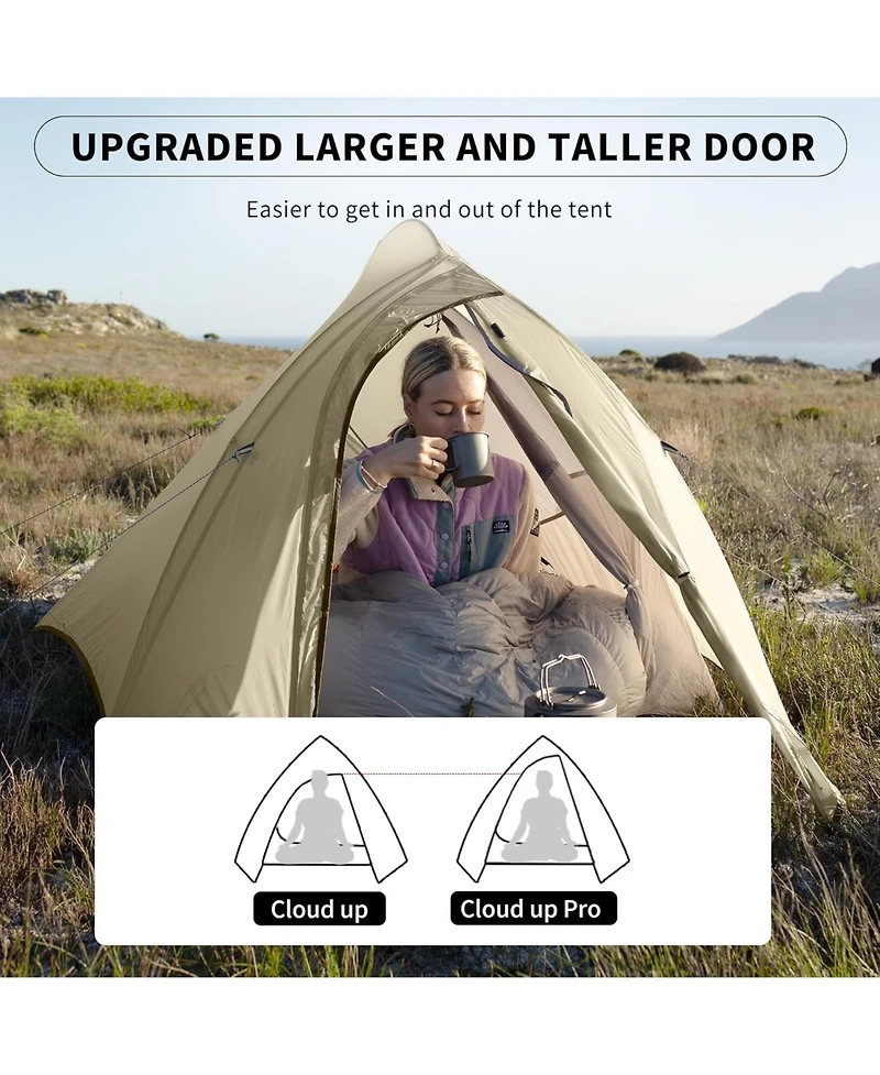 Naturehike 2 Person Tent Lightweight Backpacking Tent with Footprint - Free Standing Ultralight Camping Hiking Backpack Tents