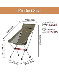 Naturehike Camping Chair, Foldable with Storage Bag, Outdoor Portable for Adults, Lightweight, Backpacking Fishing, Hiking, Beach, Lawn