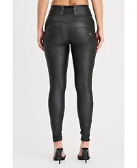 Freddy Women's High-Rise Corset Faux Leather Sculpting Pants