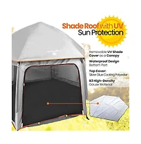SereneLife Portable & Foldable Playpen with Padded Mattress, Gray
