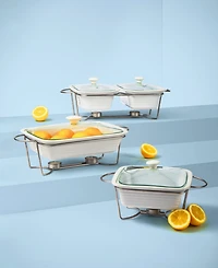 Godinger White Rectangle Double Porcelain Baker With Stand