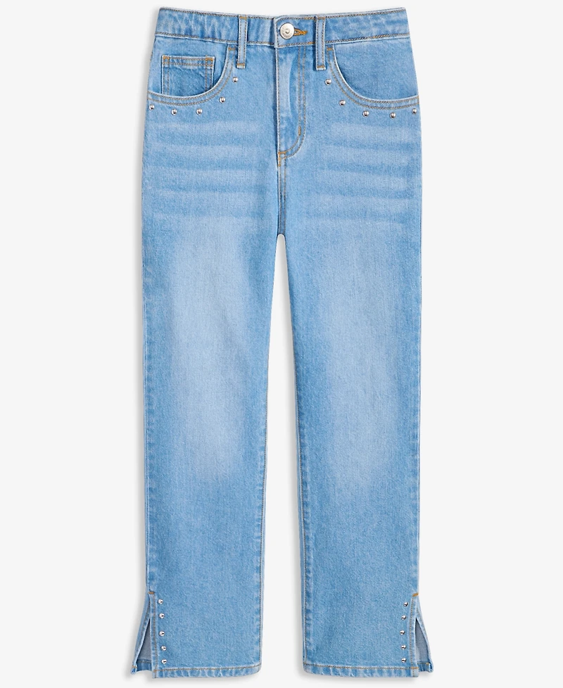 Little & Big Girls Light Wash Studded Bootcut Jeans, Exclusively at Macy's