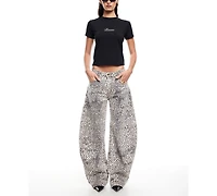 Lioness Women's Leopard-Print Horseshoe Jeans
