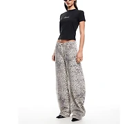 Lioness Women's Leopard-Print Horseshoe Jeans