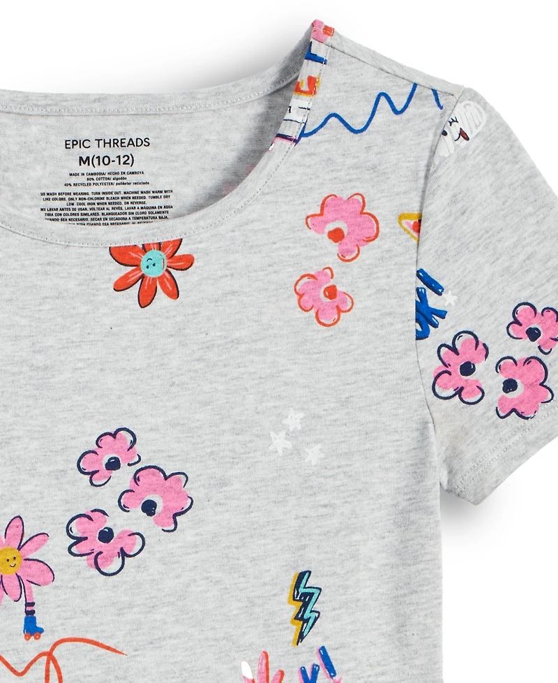 Epic Threads Little & Big Girls Doodle-Print Skater Dress, Macy's Exclusive