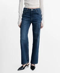 Mango Women's Miami Medium-Rise Straight-Fit Jeans