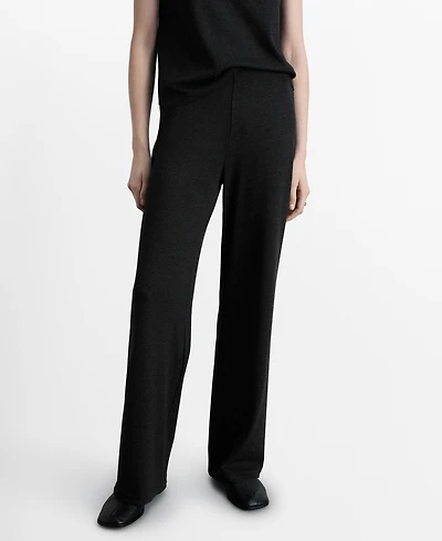Mango Women's Fine-Knit Wide Leg Pants