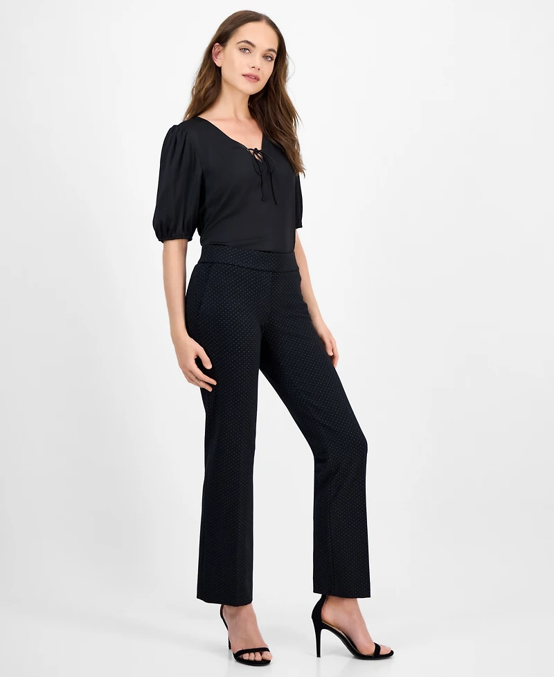 Anne Klein Women's Grace Printed Mid-Rise Straight Pants