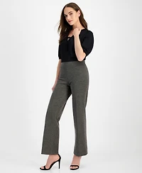 Anne Klein Women's Mid-Rise Pull-On Wide-Leg Pants