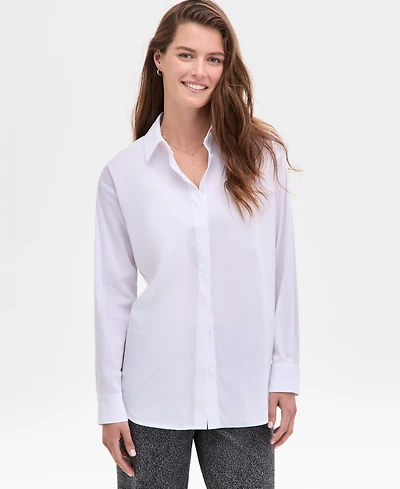 Anne Klein Women's Button-Front Drop-Shoulder Shirt