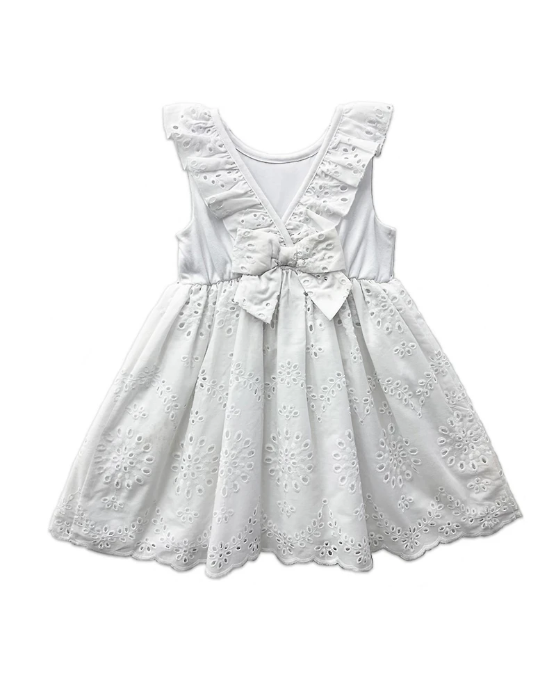 Blueberi Boulevard Baby Girls Ruffle Trim Eyelet Dress