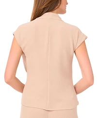 Sam & Jess Petite Wrap Textured Cap-Sleeve Top