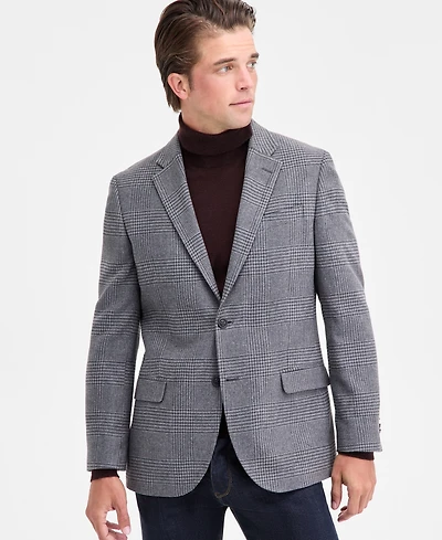Nautica Men's Modern-Fit Gray Houndstooth Tweed Sport Coat