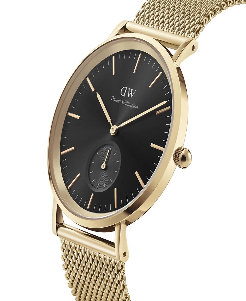 Daniel Wellington Unisex Analog Gold-Tone Stainless Steel Mesh Watch, 40mm