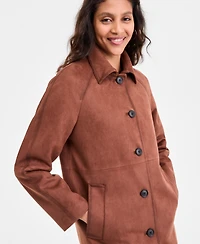Bcbgmaxazria Women's Button-Front Faux-Suede Jacket