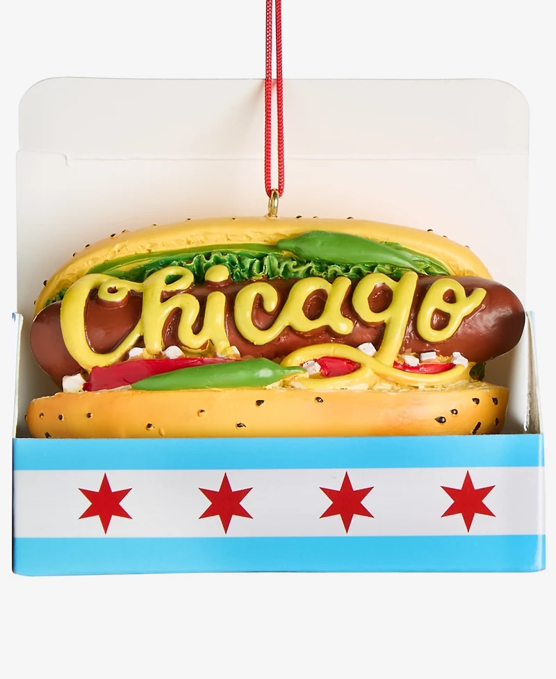 Holiday Lane Regional Chicago Hot Dog Ornament, Macy's Exclusive