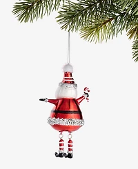 Holiday Lane Heritage Glass Santa with Candy Cane Ornament, Macy's Exclusive