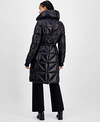 Bcbg Women's Quilted Thumbhole-Cuff Puffer Coat