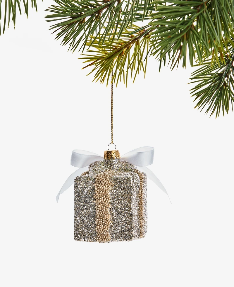 Holiday Lane Christmas Glitters Glass Gift Ornament, Macy's Exclusive