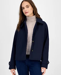 London Fog Women's Short Single-Breasted Trench Coat, Exclusively at Macy's