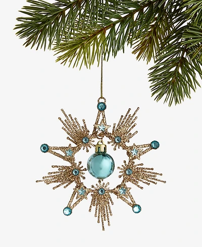 Holiday Lane Enchanted Emerald Gold-Tone Snowflake Ornament, Macy's Ornament