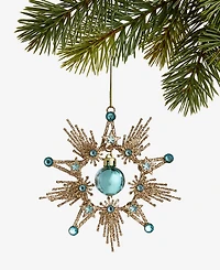 Holiday Lane Enchanted Emerald Gold-Tone Snowflake Ornament, Macy's Ornament