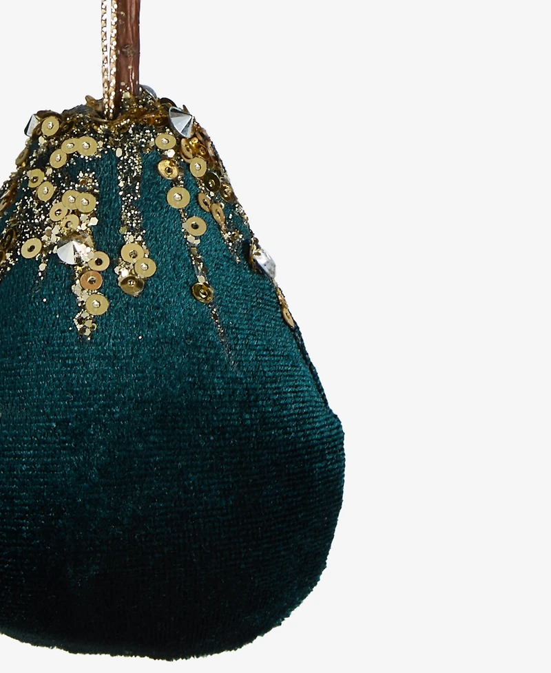 Holiday Lane Enchanted Emerald Fabric Pear Ornament, Macy's Exclusive