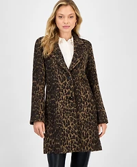 Cece Women's Single-Breasted Animal-Print Coat