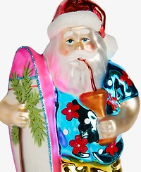 Holiday Lane Hawaii Glass Surfing Santa Ornament, Macy's Exclusive