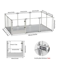 Bingopaw Transparent Pet Pen with Mat for Dog/Cat/Rabbit Litter Box