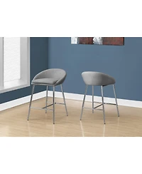 Stylish Set of Two Metal Bar Chairs with Low Back Support