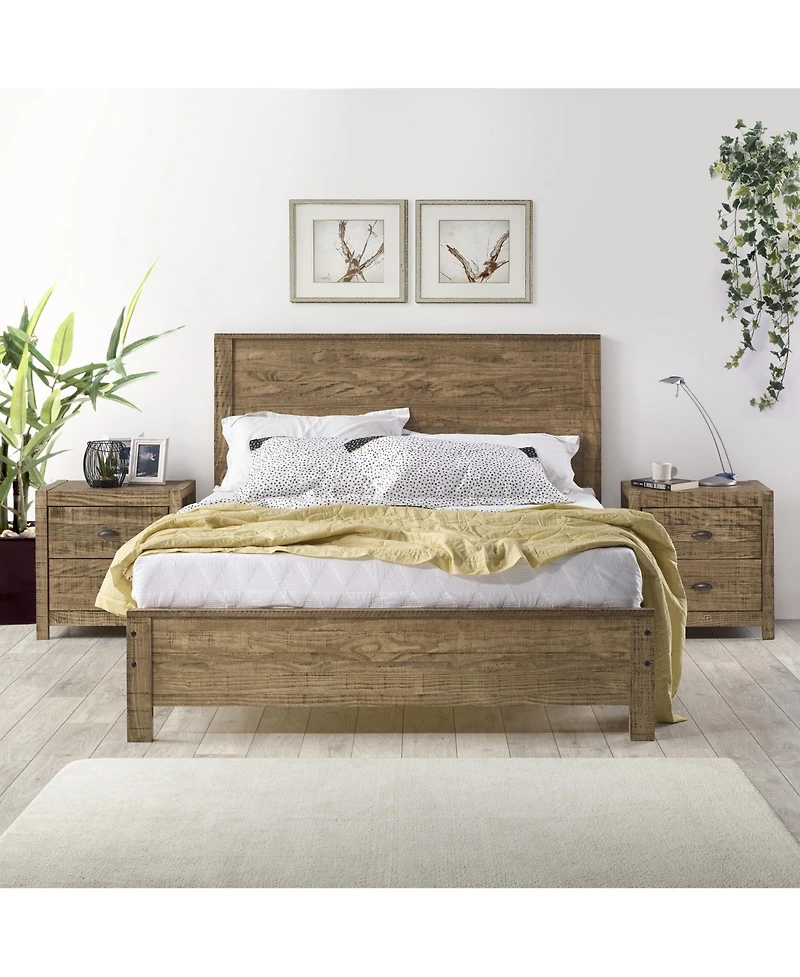 Solid Wood Bed Frame – Sturdy Platform Bed with Slatted Base
