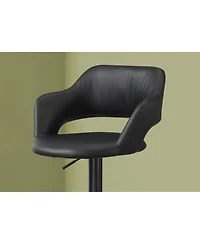 Faux Leather And Metal Low Back Adjustable Height Bar Chair