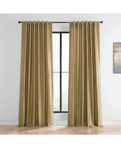 Half Price Drapes Flax Gold Vintage Textured Faux Dupioni Silk Curtain