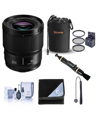 Panasonic Lumix S 50mm f/1.8 Lens for L Mount, Bundle with ProOptic 67mm Filter Kit, Pouch, Lens Cleaner, Lens Wrap, Cleaning Kit, Lens Cap Tether
