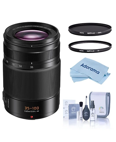 Panasonic Leica Dg Vario-Elmarit 35-100mm f/2.8 Lens, Bundle with Hoya 58mm Uv and Cpl Filters