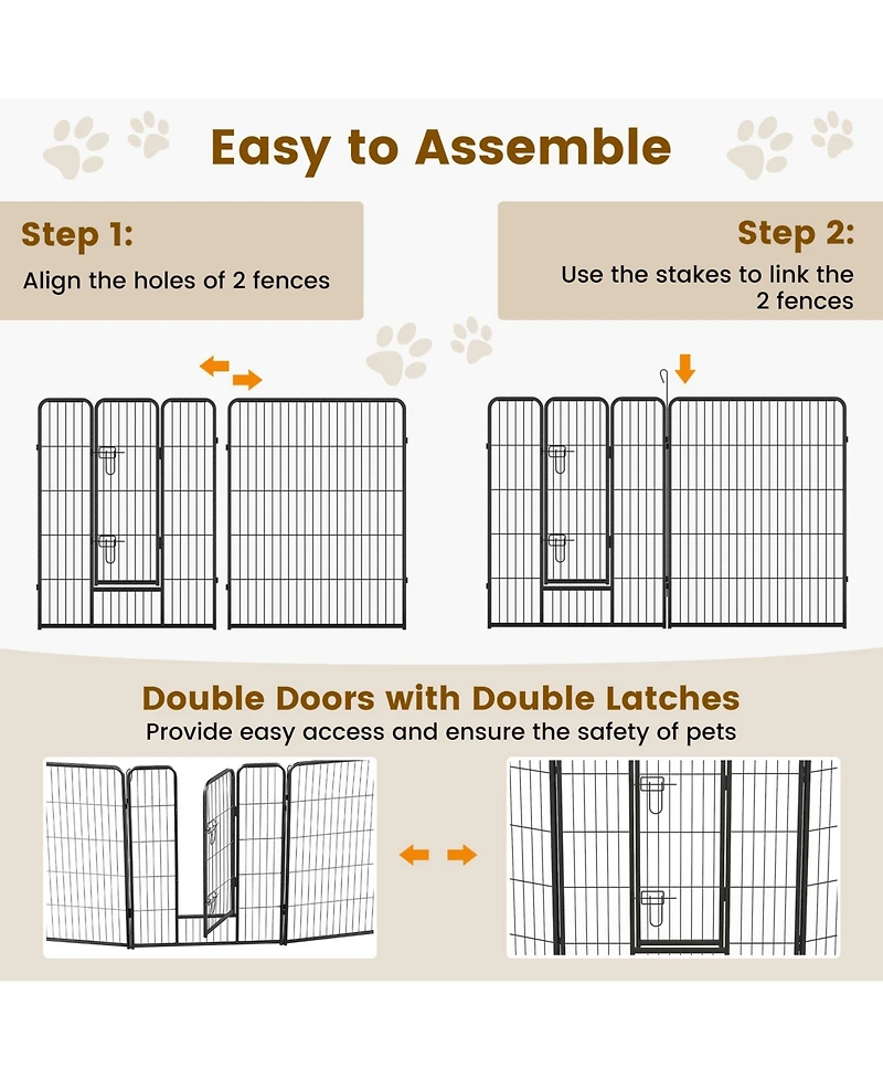 Adjustable Height Dog Playpen with Lockable Door – Spacious Pet Play Area for Dogs