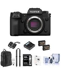 Fujifilm X-H2 Mirrorless Digital Camera Body, Black Bundle with 128GB Sd Card, Backpack, 2x Extra Battery, Charger, Strap, Screen Protector, Sd Card C