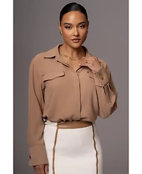 Jluxlabel Women's Black Stella Button Up Shirt