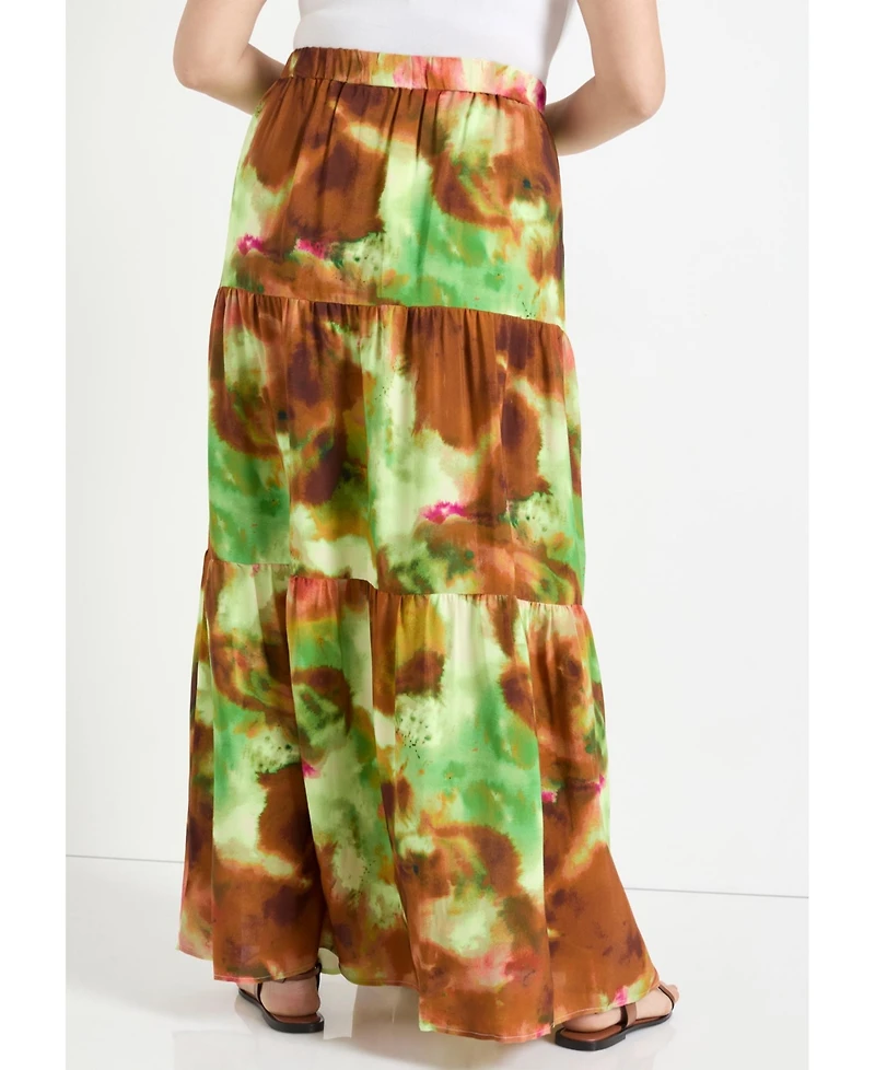 June + Vie Women's High-Slit Maxi Skirt