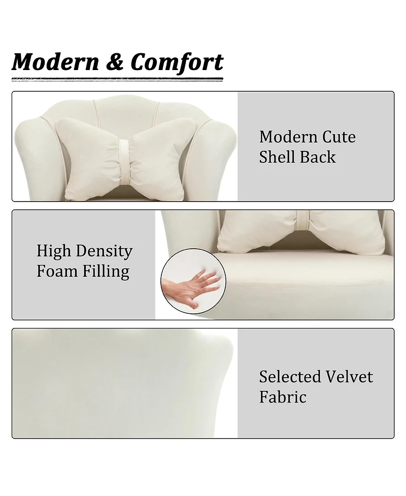 Dyhome Modern Velvet Task Chair 360 Swivel Adjustable Height Office Chair