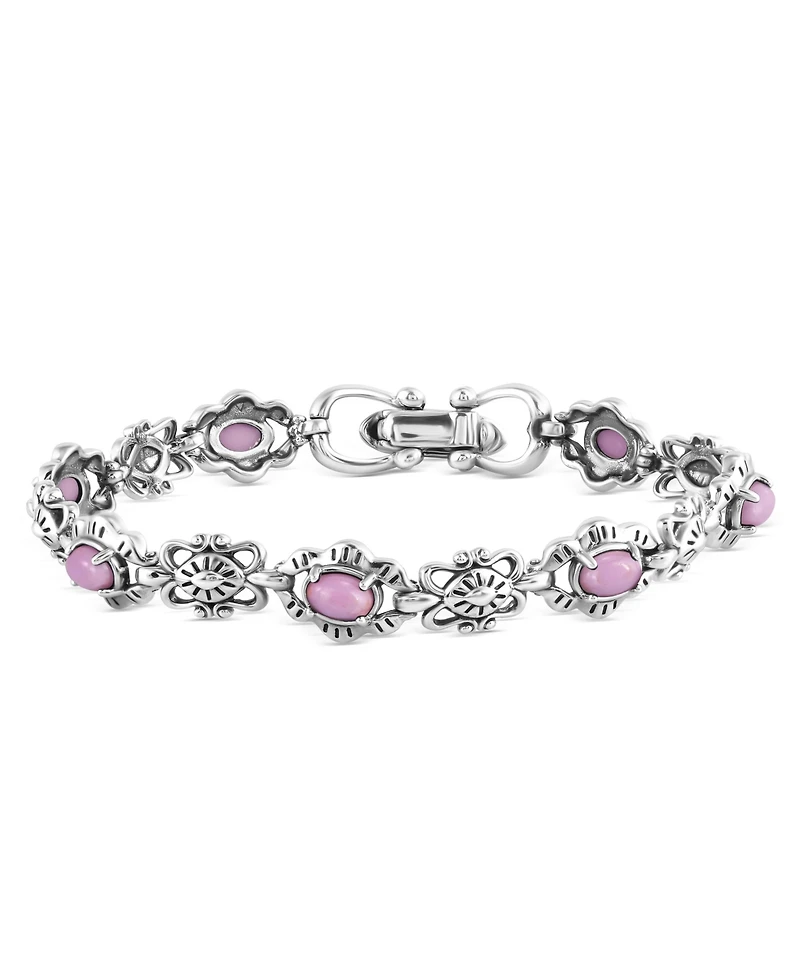 Sterling Silver Phosphosiderite Concha Link Bracelet