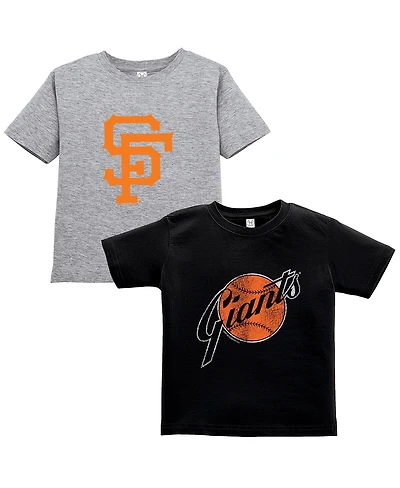 Soft As A Grape Toddler 2-Pack Black/Gray San Francisco Giants Cooperstown Collection T-Shirt Set