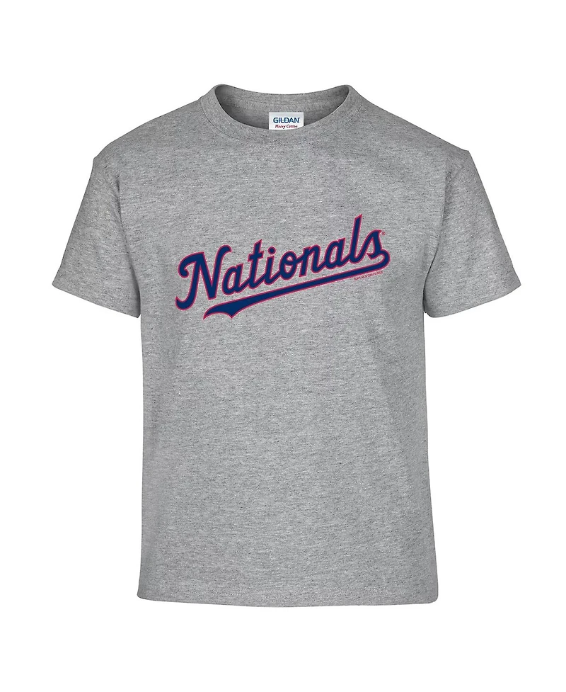 Soft As A Grape Big Boys and Girls 2-Pack Red/Gray Washington Nationals T-Shirt Set