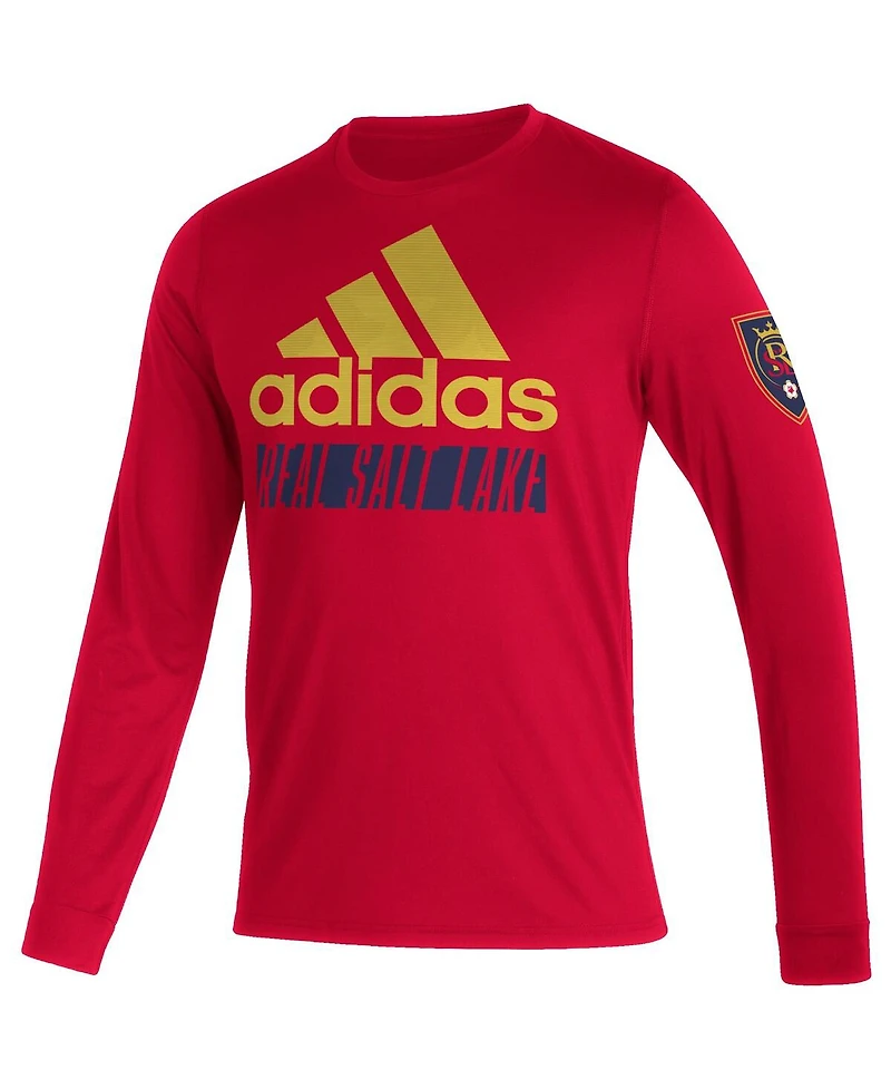 Adidas Men's Red Real Salt Lake Vintage Performance Long Sleeve T-Shirt