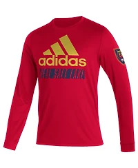 Adidas Men's Red Real Salt Lake Vintage Performance Long Sleeve T-Shirt