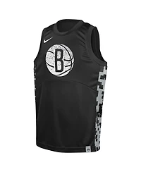 Nike Big Boys and Girls Black Brooklyn Nets Courtside Starting Five Team Jersey