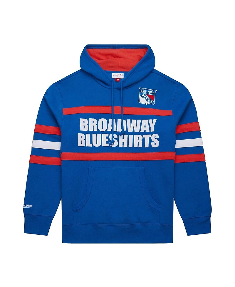 Mitchell & Ness Men's Blue New York Rangers Head Coach Slogan Pullover Hoodie