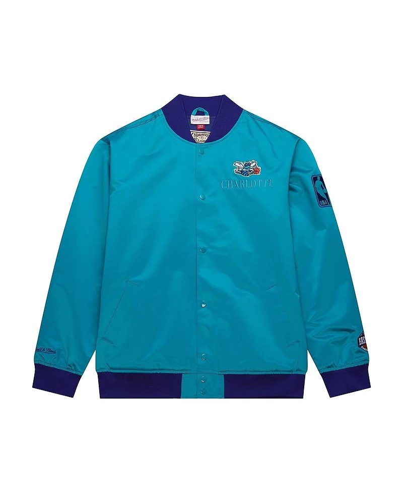 Mitchell & Ness Men's Teal Charlotte Hornets Hardwood Classics Team Og 3.0 Lightweight Satin Full-Snap Jacket